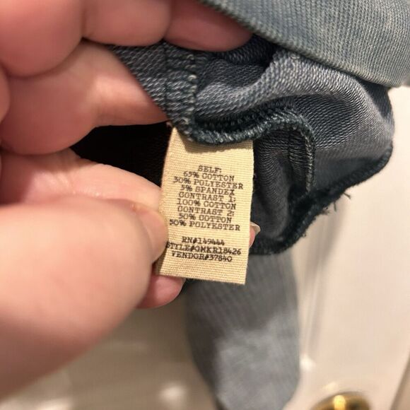 Buckle‎ Gimmicks Green Ruched Drop Shoulder Acid Wash Mixed Media Sweatshirt M - Picture 10 of 10